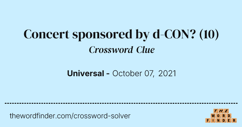 Concert sponsored by d-CON? crossword clue image