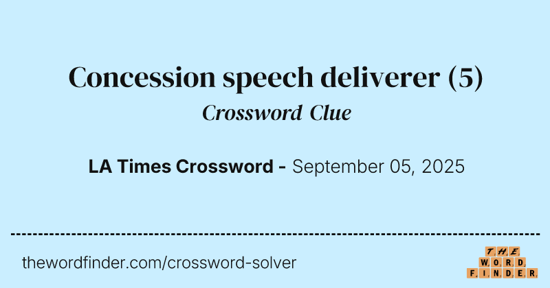 Concession speech deliverer crossword clue image