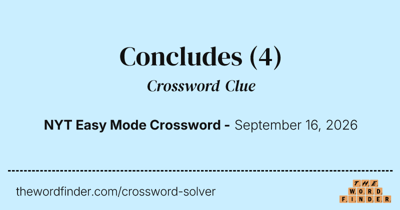 Concludes crossword clue image
