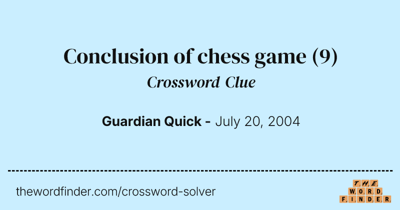 Conclusion of chess game crossword clue image