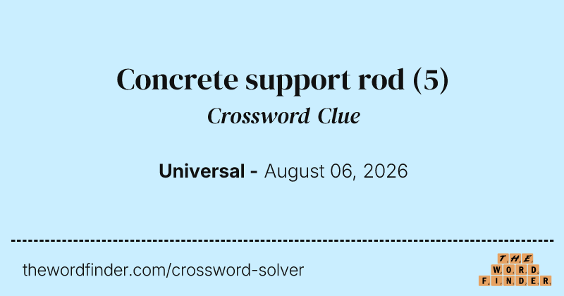 Concrete support rod crossword clue image