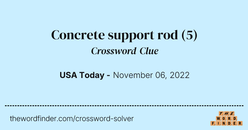 Concrete support rod crossword clue image
