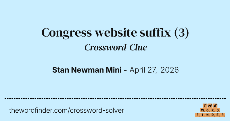 Congress website suffix crossword clue image