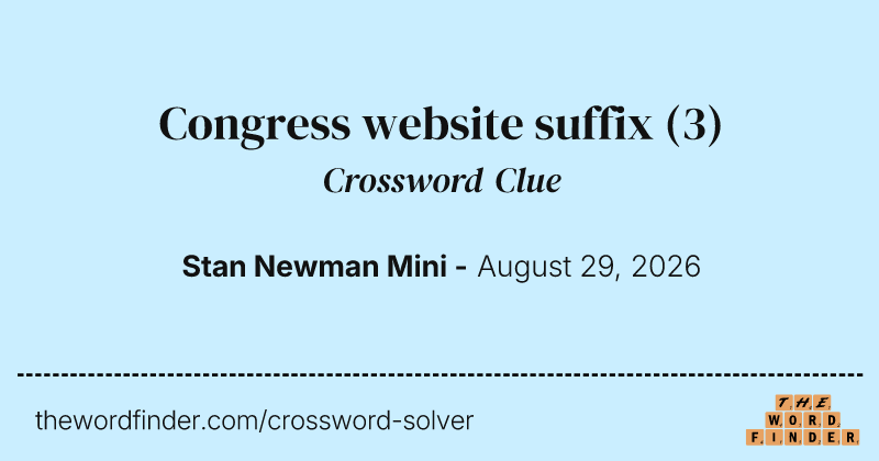 Congress website suffix crossword clue image