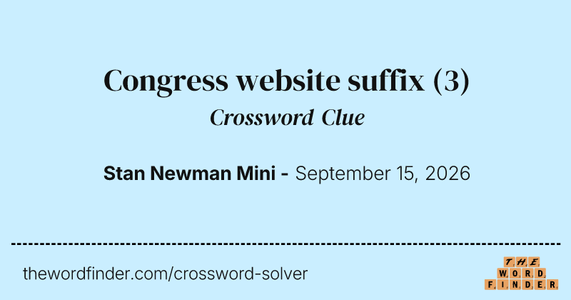 Congress website suffix crossword clue image