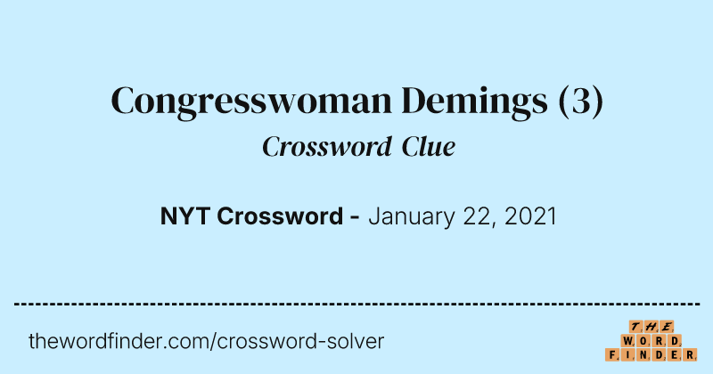 Congresswoman Demings crossword clue image