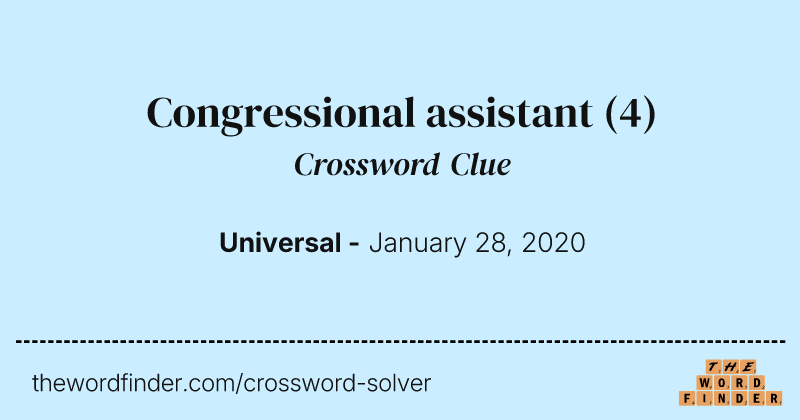 Congressional assistant crossword clue image