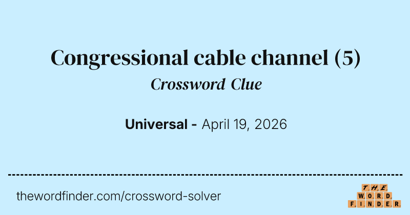 Congressional cable channel crossword clue image