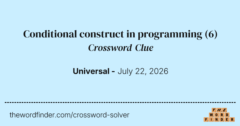 Conditional construct in programming crossword clue image