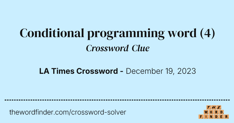 Conditional programming word crossword clue image