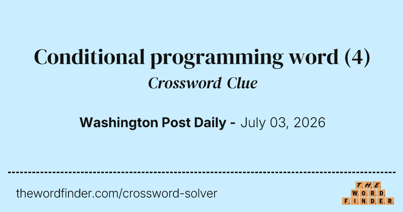 Conditional programming word crossword clue image