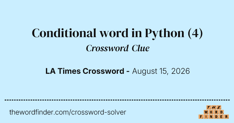 Conditional word in Python crossword clue image