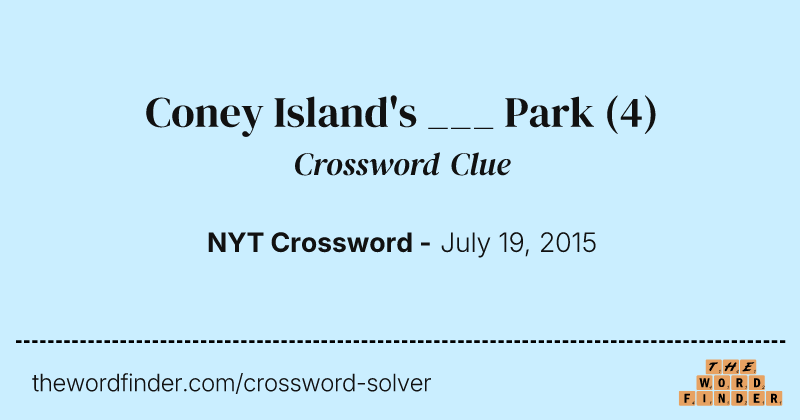 Coney Island's ___ Park crossword clue image
