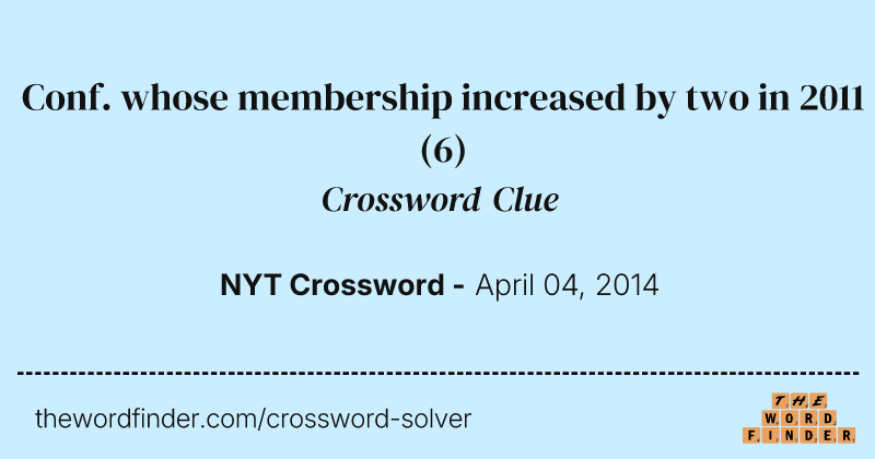 Conf. whose membership increased by two in 2011 crossword clue image