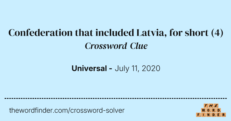 Confederation that included Latvia, for short crossword clue image