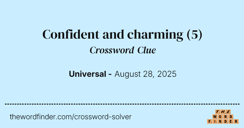 Confident and charming crossword clue image