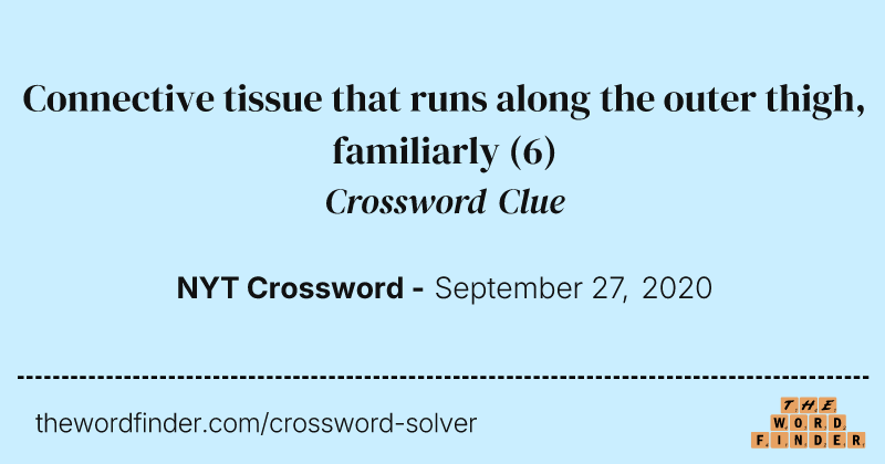 Connective tissue that runs along the outer thigh, familiarly crossword clue image