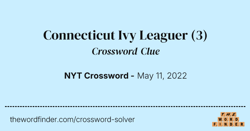 Connecticut Ivy Leaguer crossword clue image