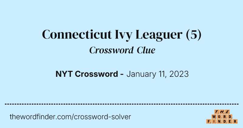 Connecticut Ivy Leaguer crossword clue image