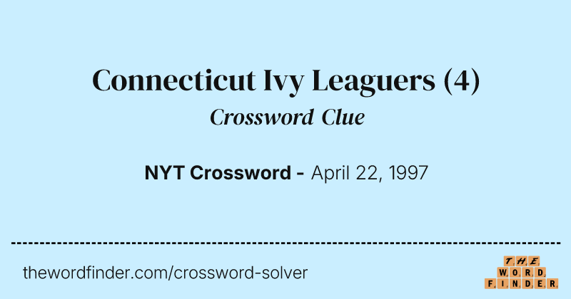 Connecticut Ivy Leaguers crossword clue image