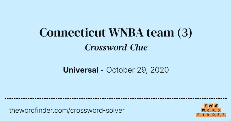 Connecticut WNBA team crossword clue image