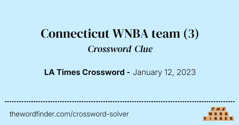 Connecticut WNBA team crossword clue image