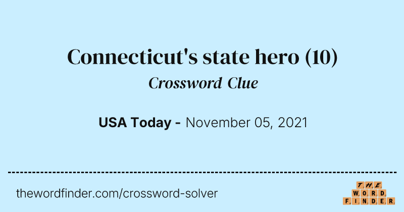 Connecticut's state hero crossword clue image