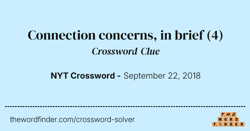 Connection concerns, in brief crossword clue image