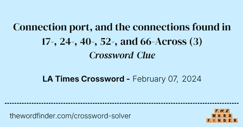 Connection port, and the connections found in 17-, 24-, 40-, 52-, and 66-Across crossword clue image