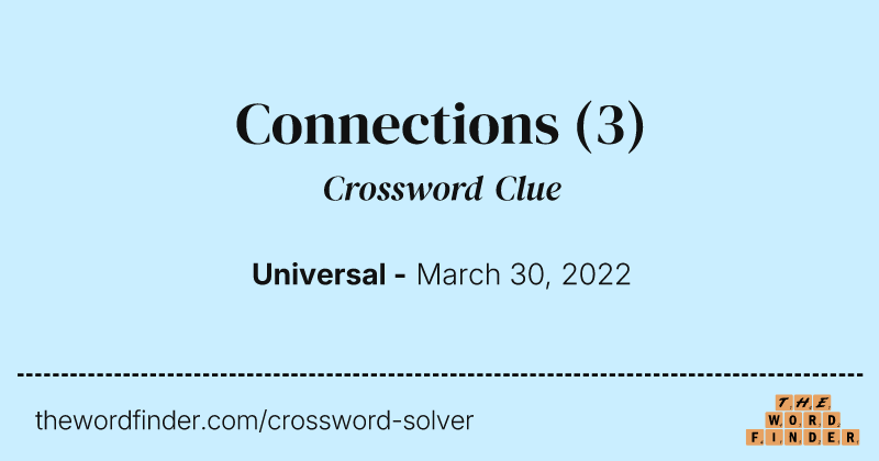 Connections crossword clue image