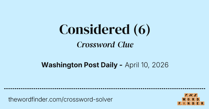 Considered crossword clue image
