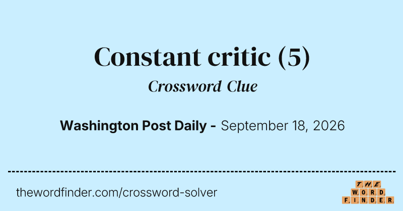 Constant critic crossword clue image