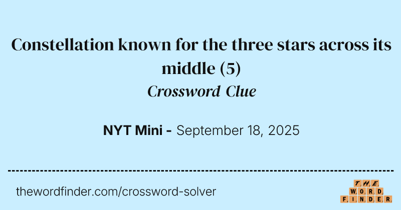 Constellation known for the three stars across its middle crossword clue image