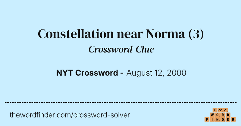 Constellation near Norma crossword clue image
