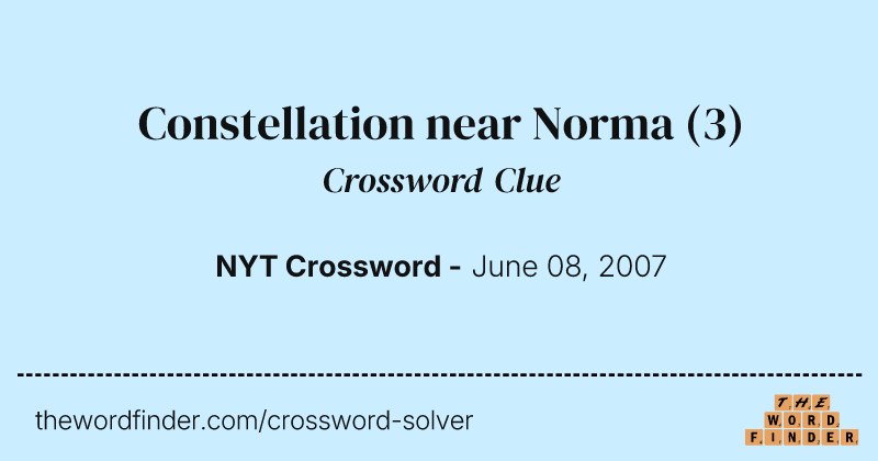 Constellation near Norma crossword clue image
