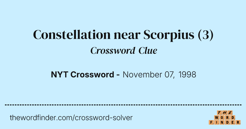 Constellation near Scorpius crossword clue image