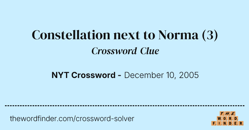 Constellation next to Norma crossword clue image