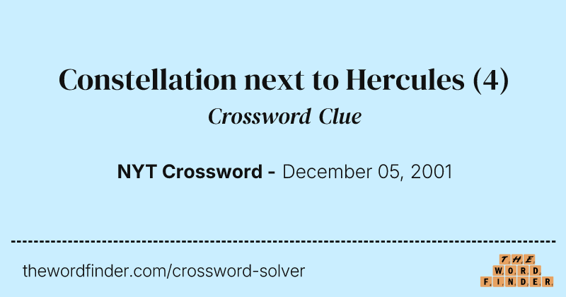 Constellation next to Hercules crossword clue image