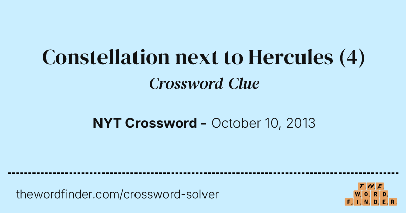 Constellation next to Hercules crossword clue image