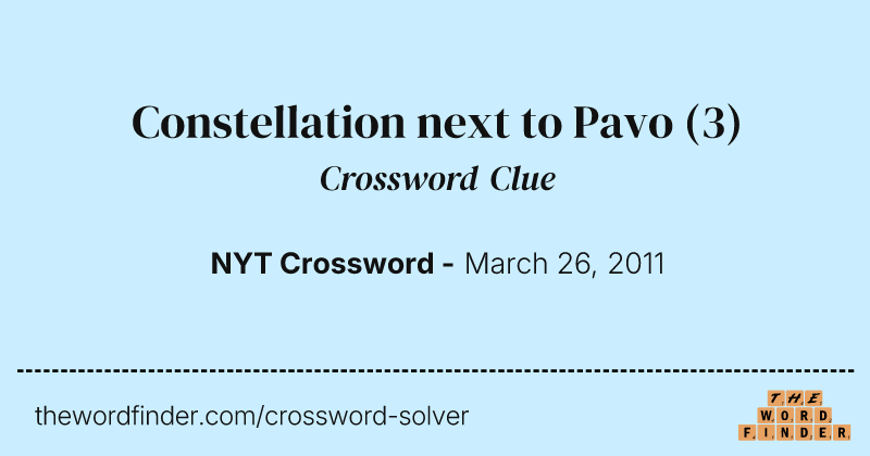 Constellation next to Pavo crossword clue image
