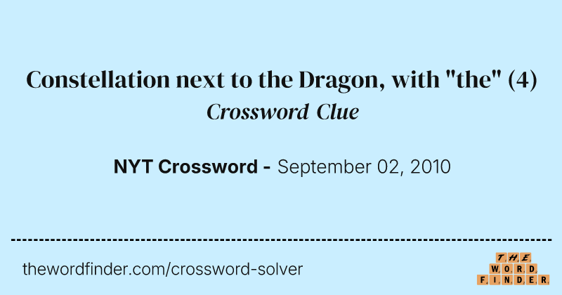 Constellation next to the Dragon, with "the" crossword clue image