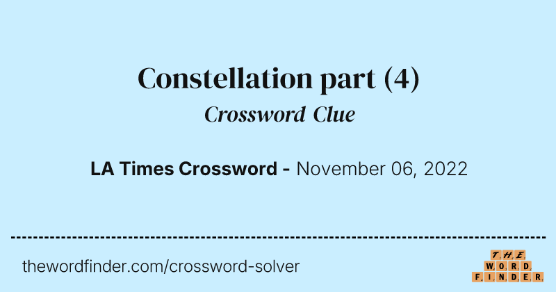 Constellation part crossword clue image