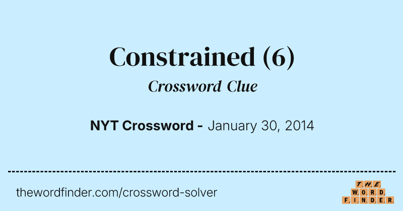 Constrained crossword clue image
