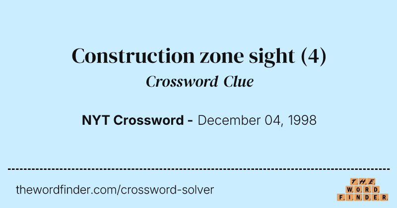 Construction zone sight crossword clue image