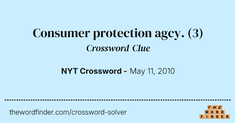 Consumer protection agcy. crossword clue image