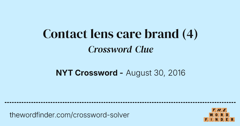 Contact lens care brand crossword clue image