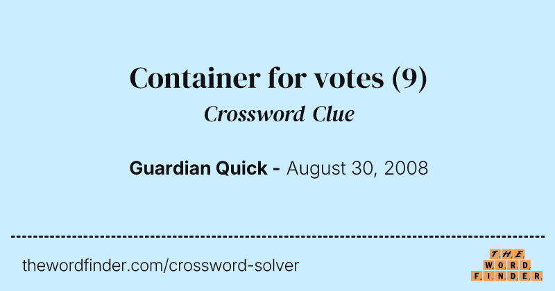 Container for votes crossword clue image