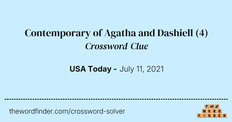 Contemporary of Agatha and Dashiell crossword clue image