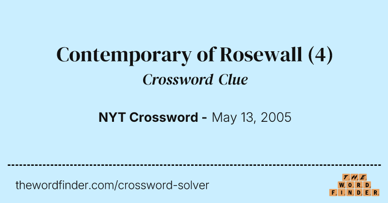Contemporary of Rosewall crossword clue image