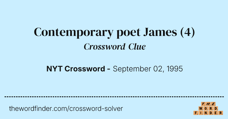 Contemporary poet James crossword clue image